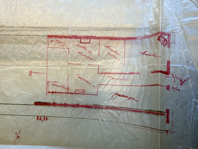Plan de 1914 d’une échoppe bordelaise, consulté aux Archives de Bordeaux Métropole